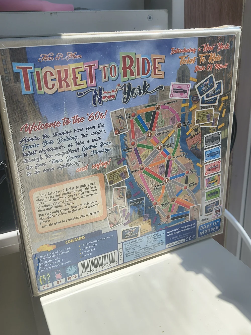 Ticket to Ride New York Board Game - Colorful Vintage Map Art